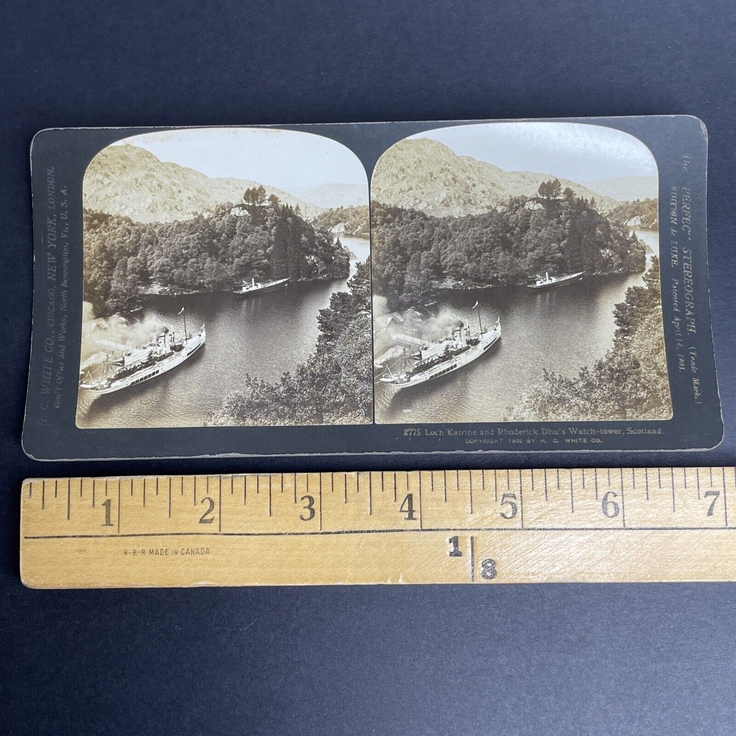 Antique 1902 Loch Katrine & Roderick Dhu Scotland Stereoview Photo Card P921
