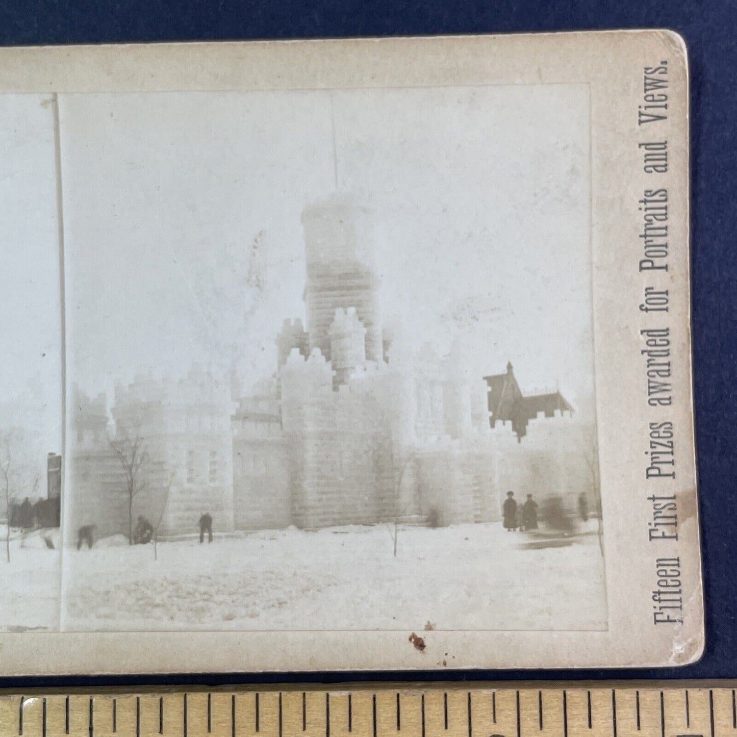 Montreal Winter Carnival Ice Castle Stereoview J.G. Parks Antique c1887 Y2837