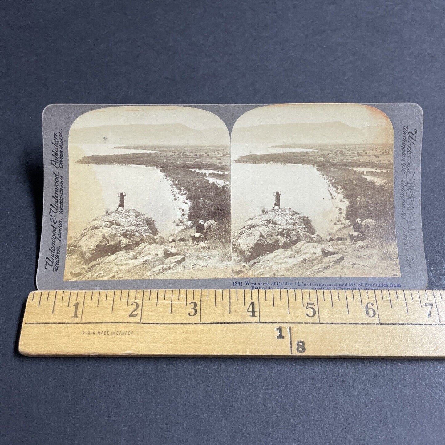 Antique 1900 Child Screaming At Cliff Edge Israel Stereoview Photo Card P4187