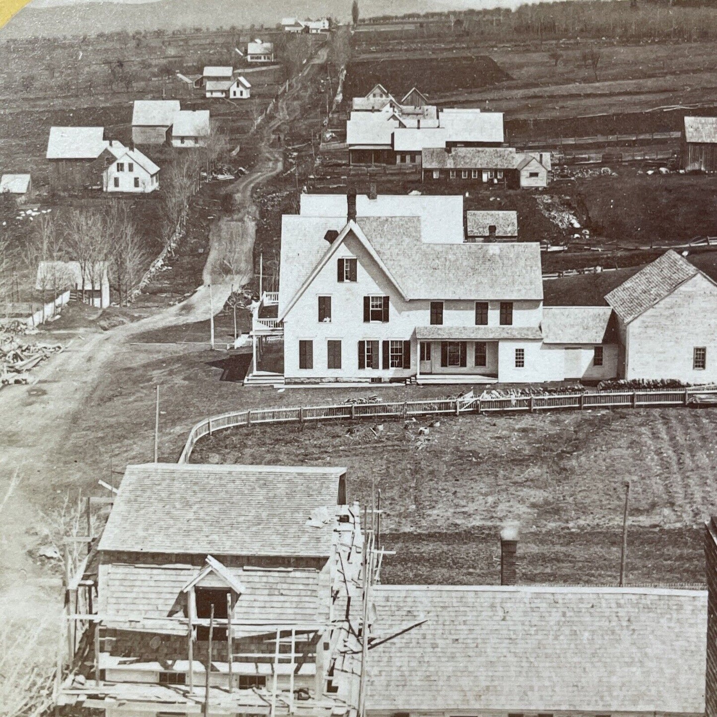 Antique 1870s Bethlehem New Hampshire Downtown Stereoview Photo Card V2061