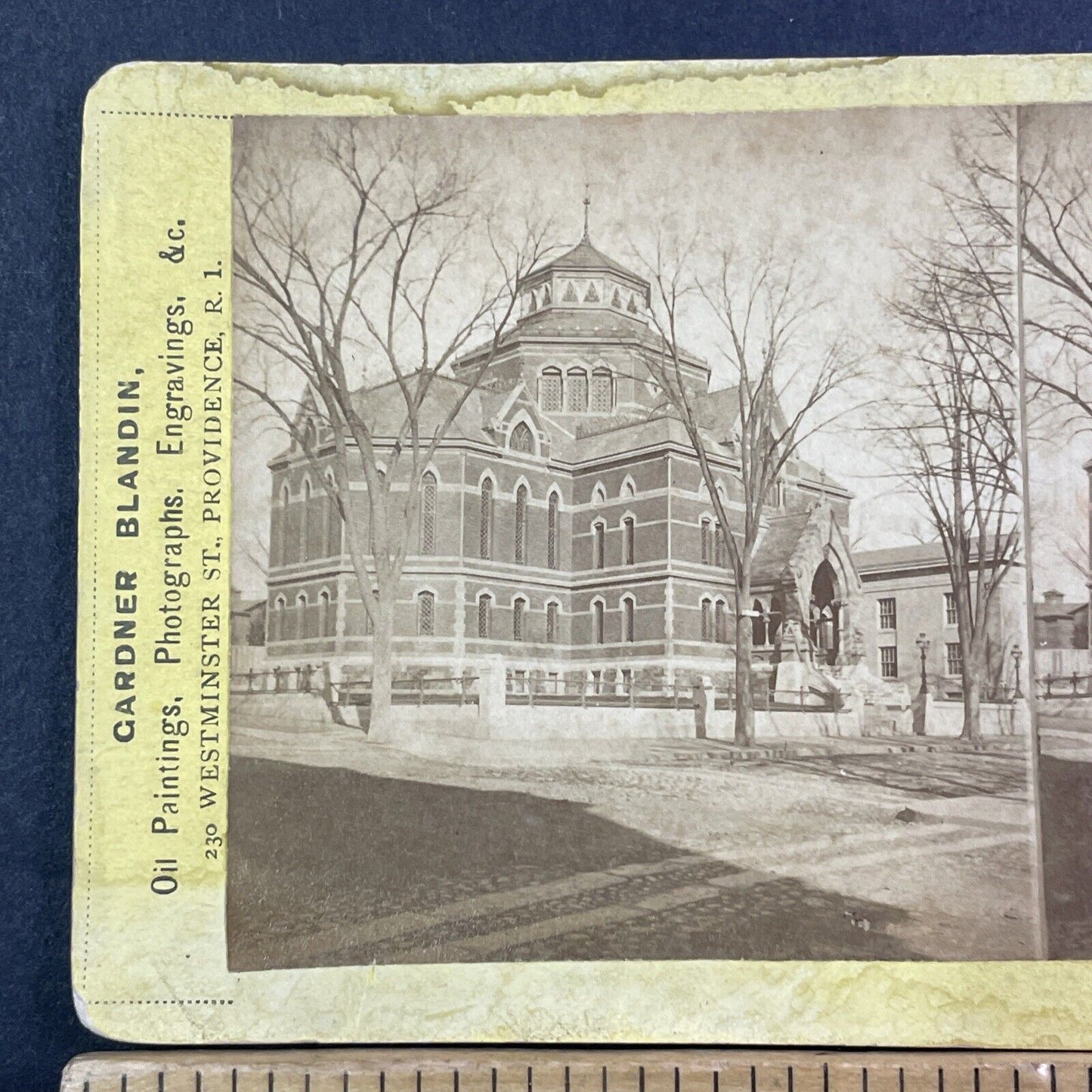 Robinson Hall Brown University Stereoview Providence RI Antique c1878 X1331