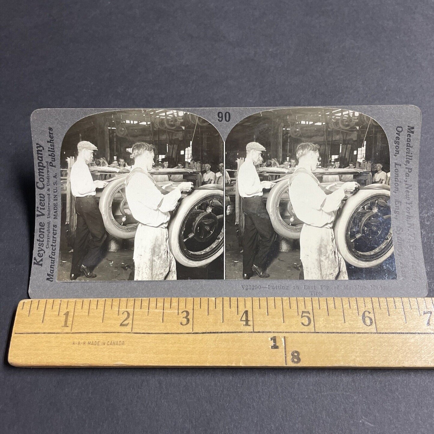 Antique 1910s Rubber Tire Factory Akron Ohio Stereoview Photo Card P4826