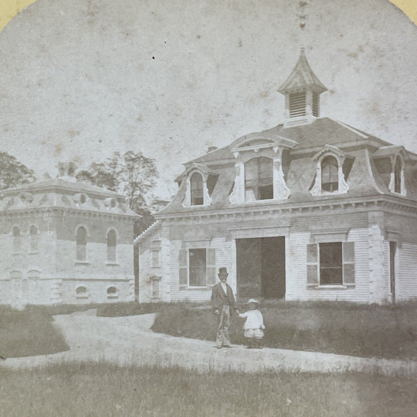 Sherman Paris At His House in Charlestown New Hampshire Stereoview c1874 Y549