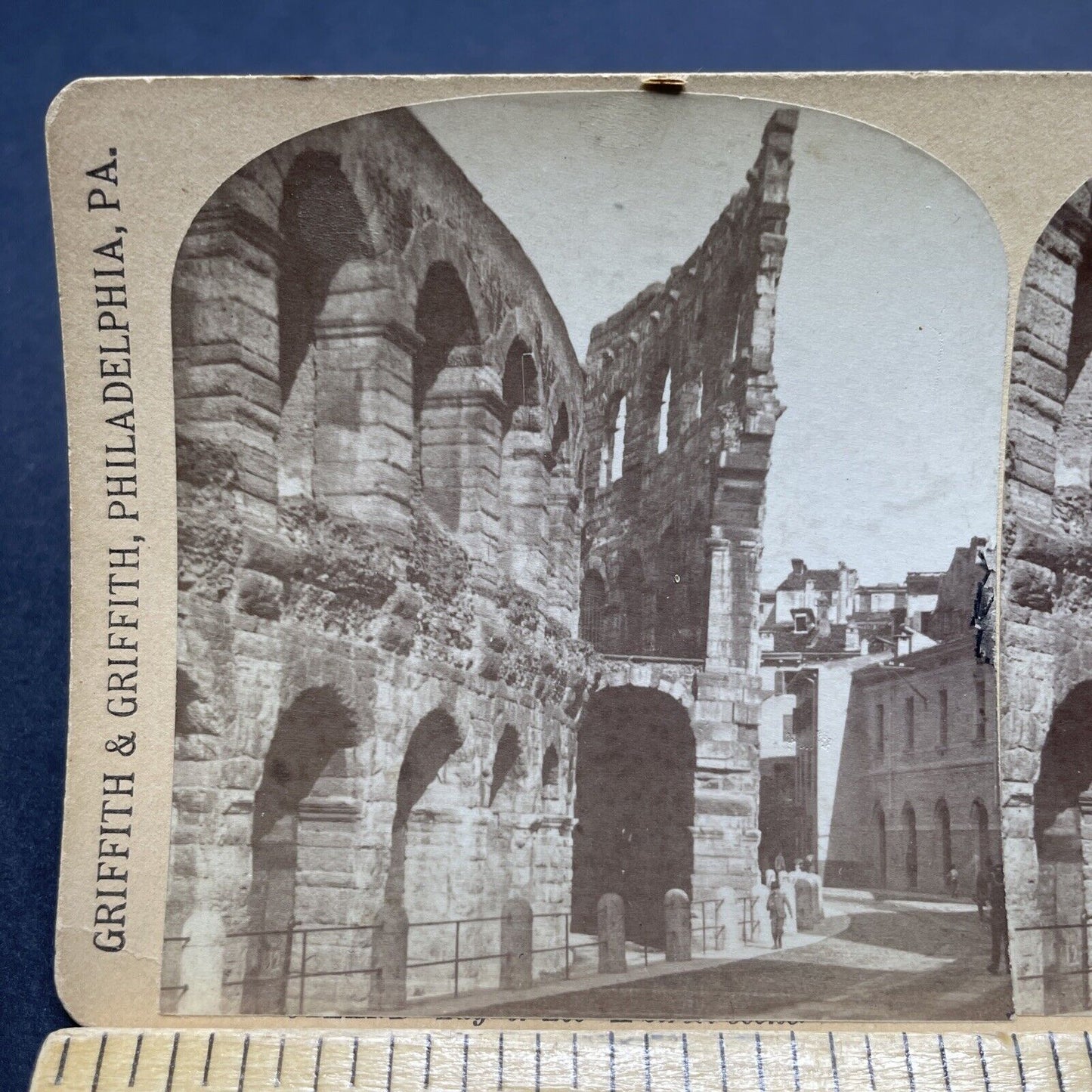 Antique 1890s Verona Gladiator Arena Italy Stereoview Photo Card P1884