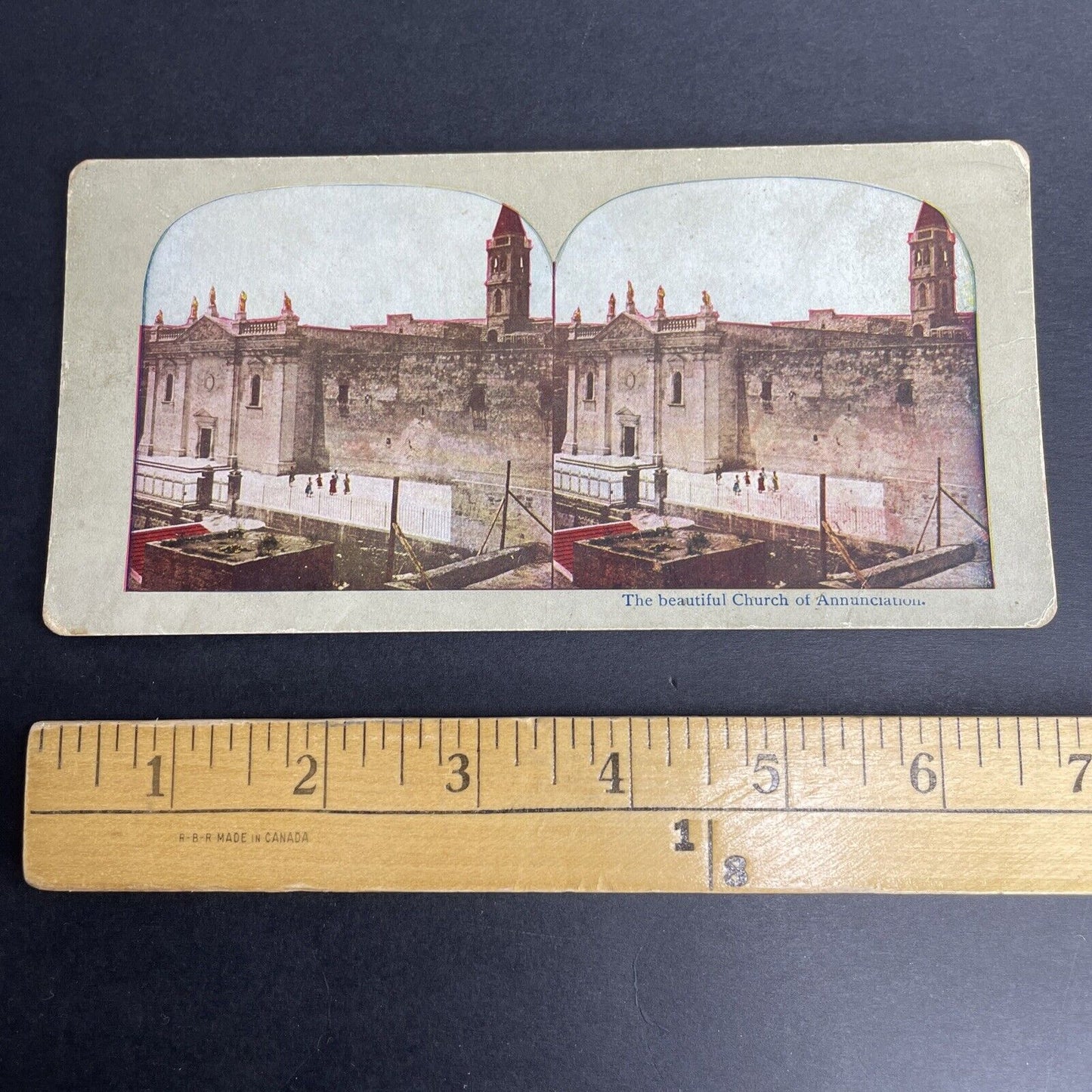 Antique 1902 Church Of The Annunciation Nazareth Stereoview Photo Card P1061