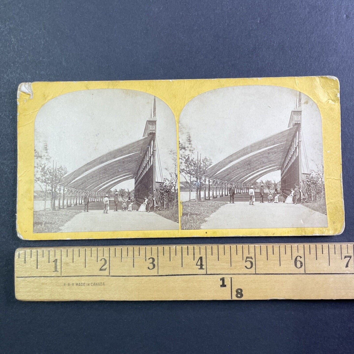 Prospect Park Wooden Shelter Stereoview Brooklyn New York Antique c1869 Y117