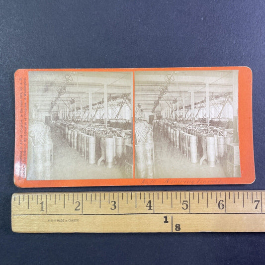 Drawing Frames Room Lawrence Massachusetts Stereoview A.B. Hamor c1873 Y2549