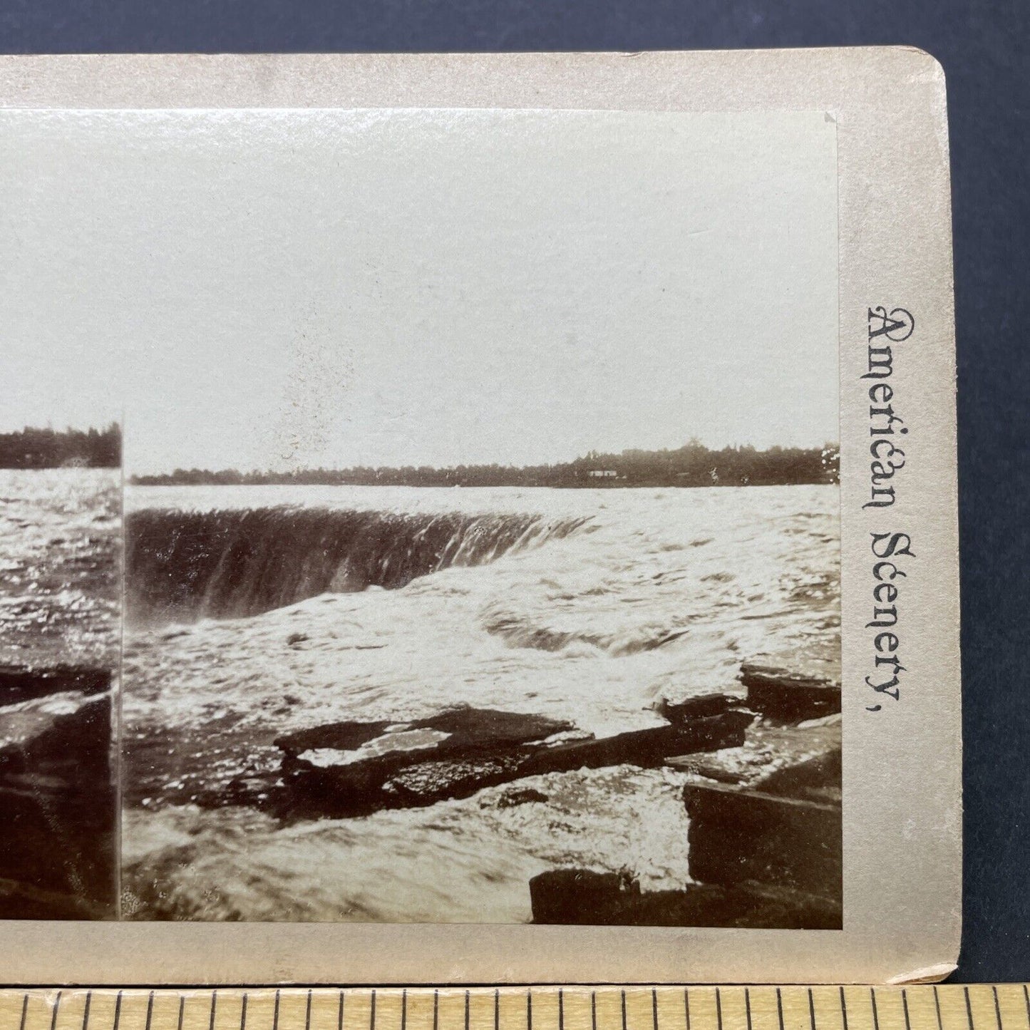 Antique 1860s Niagara Falls Upper River First Photos Stereoview Photo Card P2536