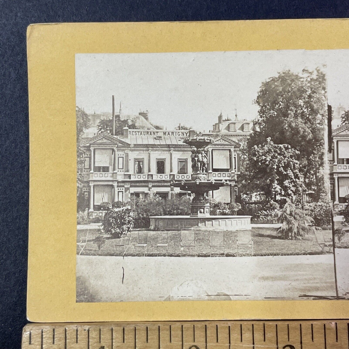 Restaurant Marigny Paris Stereoview Joseph Ward Antique c1870 X2793