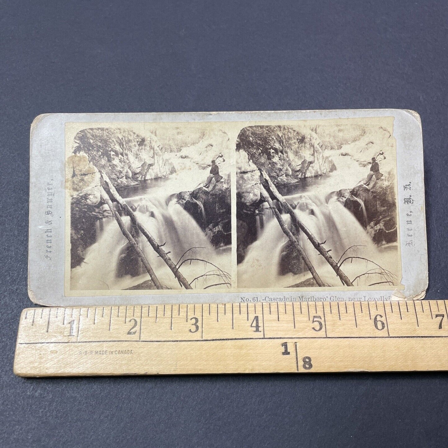 Antique 1860s JA French In Marlborough New Hampshire Stereoview Photo Card V2126