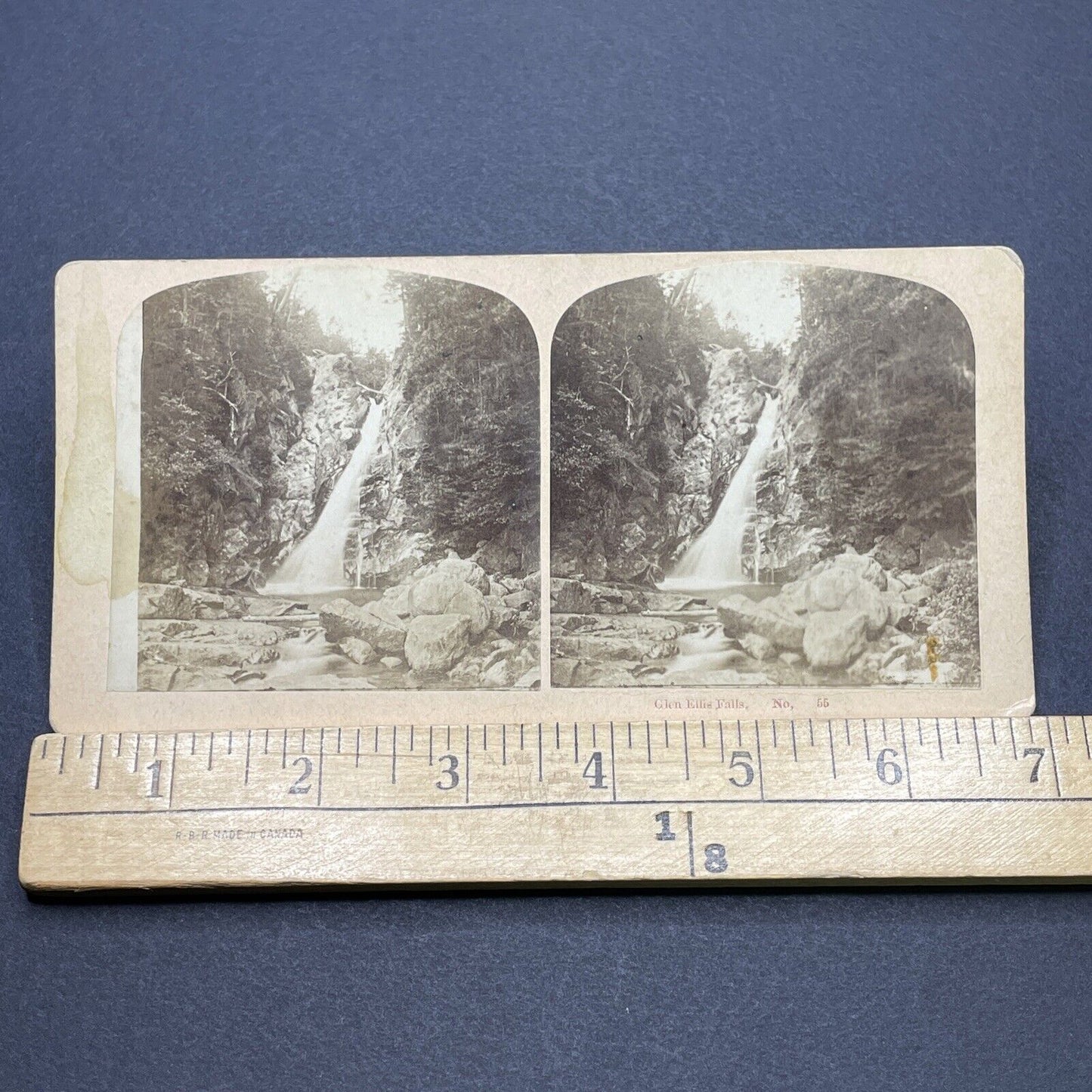Antique 1880s Glen Ellis Falls Jackson NH Stereoview Photo Card V1709