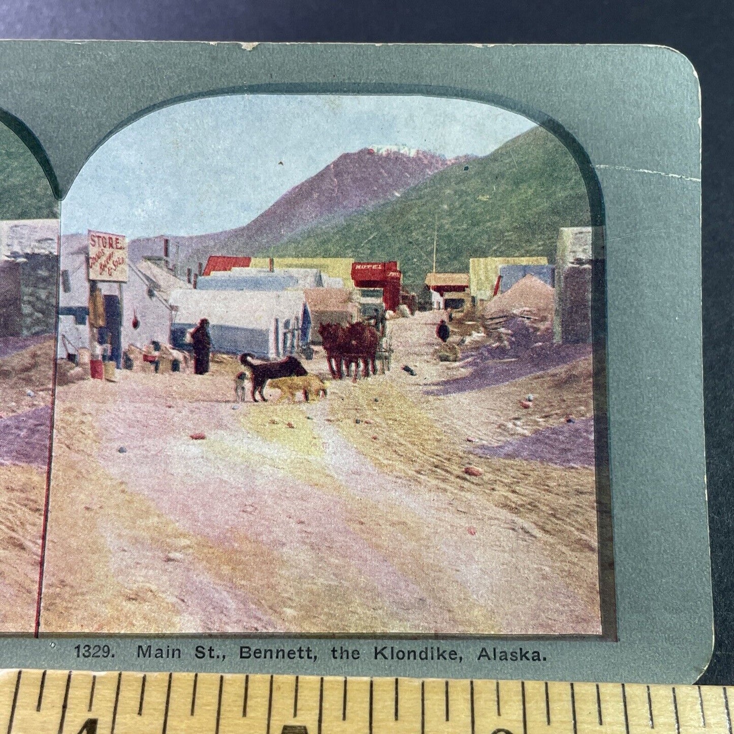 Antique 1905 Bennett Gold Mining Boom Town BC Canada Stereoview Photo Card P3315