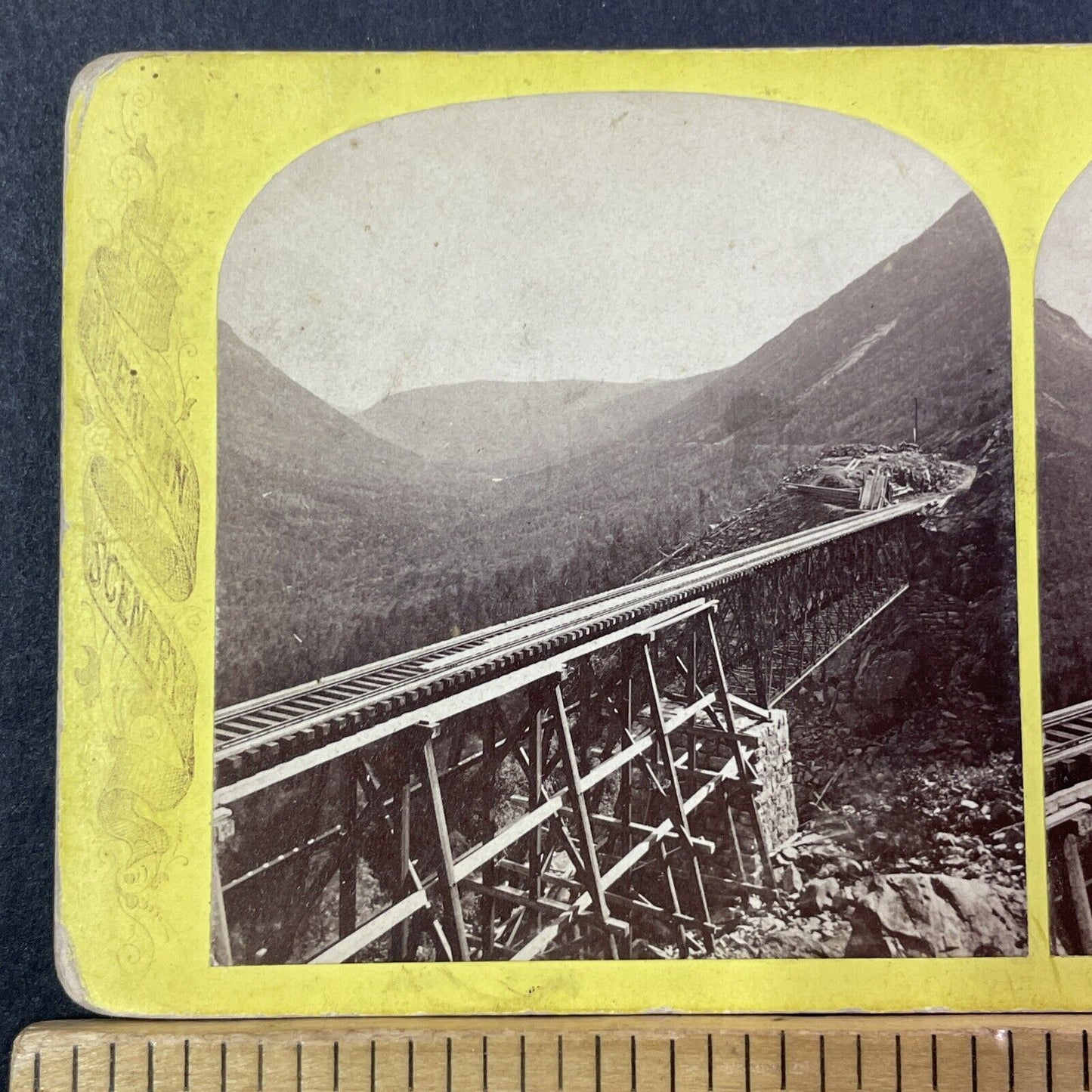 White Mountain Railroad Stereoview Edson Eastman Photo Card Antique 1875 X884