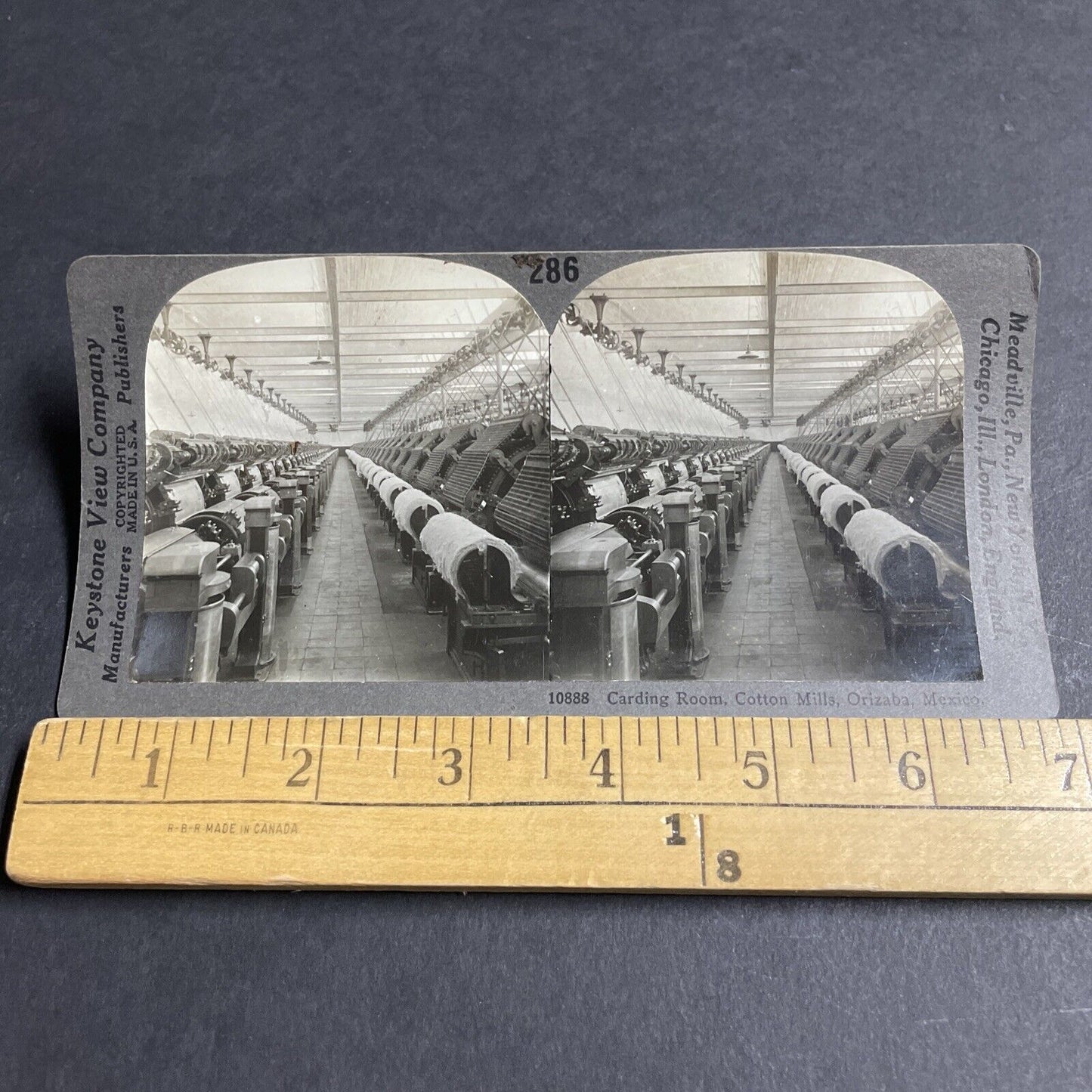 Antique 1910s Cotton Mill In Orizaba Mexico Stereoview Photo Card P4444