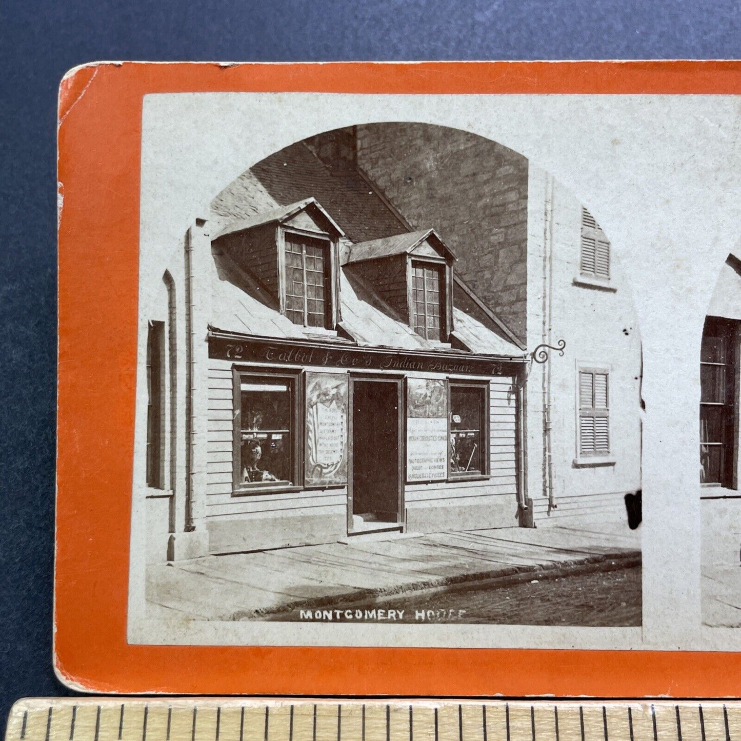 Antique 1860 General Montgomery Death House Quebec Stereoview Photo Card V3418