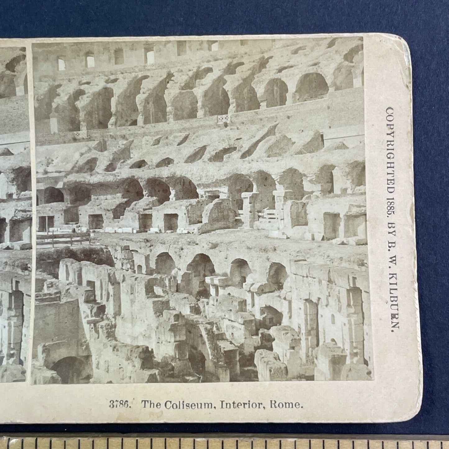 Inside the Coliseum Rome Italy Stereoview Seating Area Antique c1885 X4158