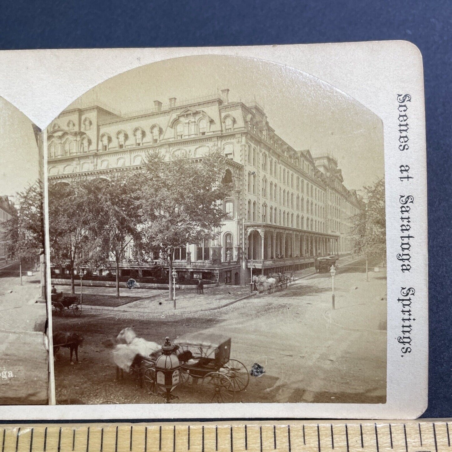 Antique 1880s United States Hotel Saratoga Springs Stereoview Photo Card V506