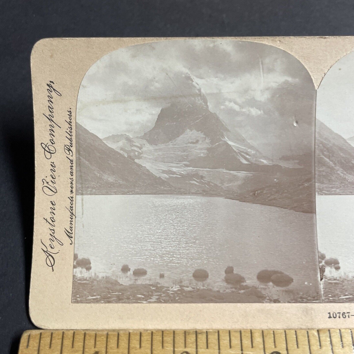 Antique 1901 Matterhorn Switzerland Swiss Alps Stereoview Photo Card P4492