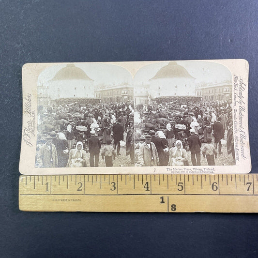 Fish Market In Viborg Finland Stereoview Underwood Antique 1897 X3544