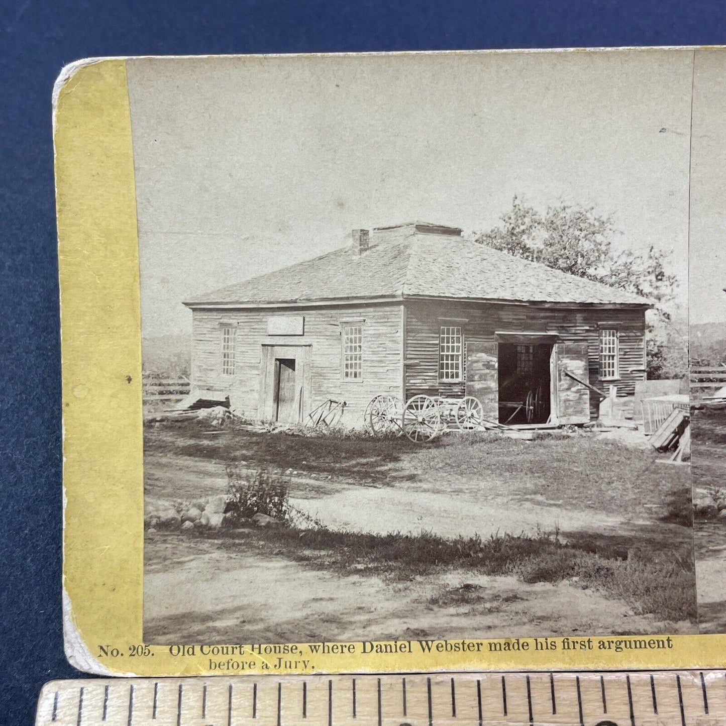 Antique 1870s Daniel Webster Courthouse Plymouth NH Stereoview Photo Card V1790