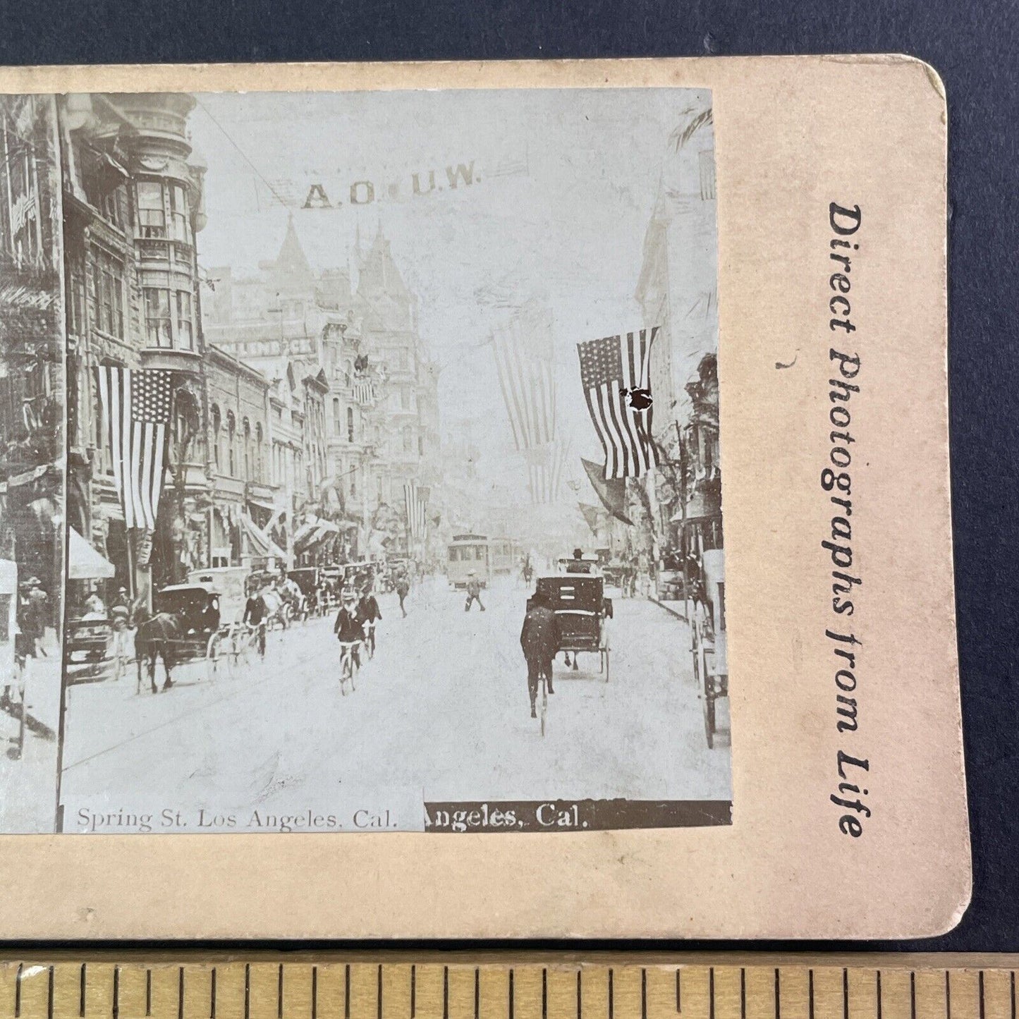 Ancient Order of United Workmen Lodge Stereoview Los Angeles CA c1885 X3736