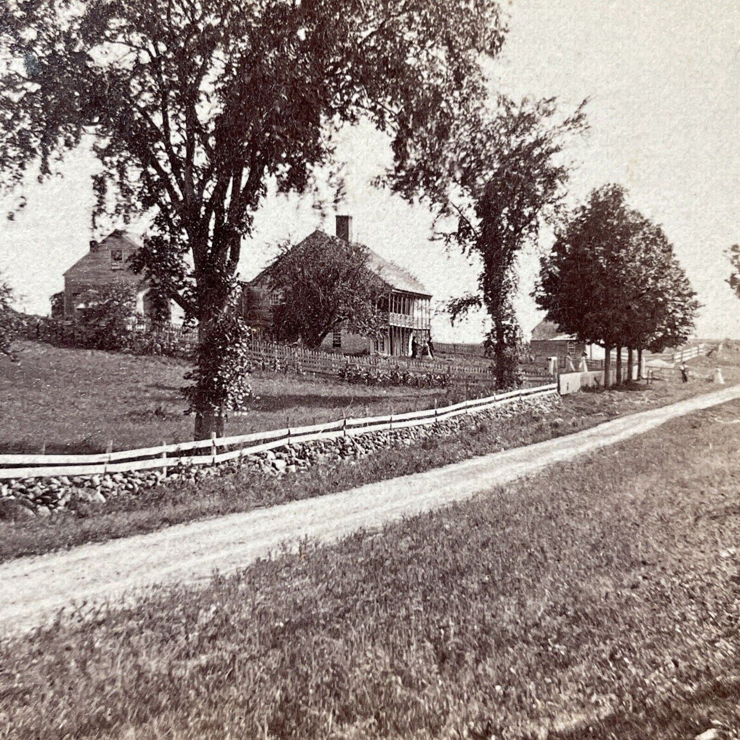 Antique 1870s Wentworth New Hampshire Town View Stereoview Photo Card V1929
