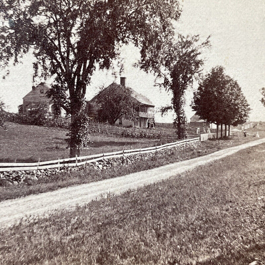 Antique 1870s Wentworth New Hampshire Town View Stereoview Photo Card V1929