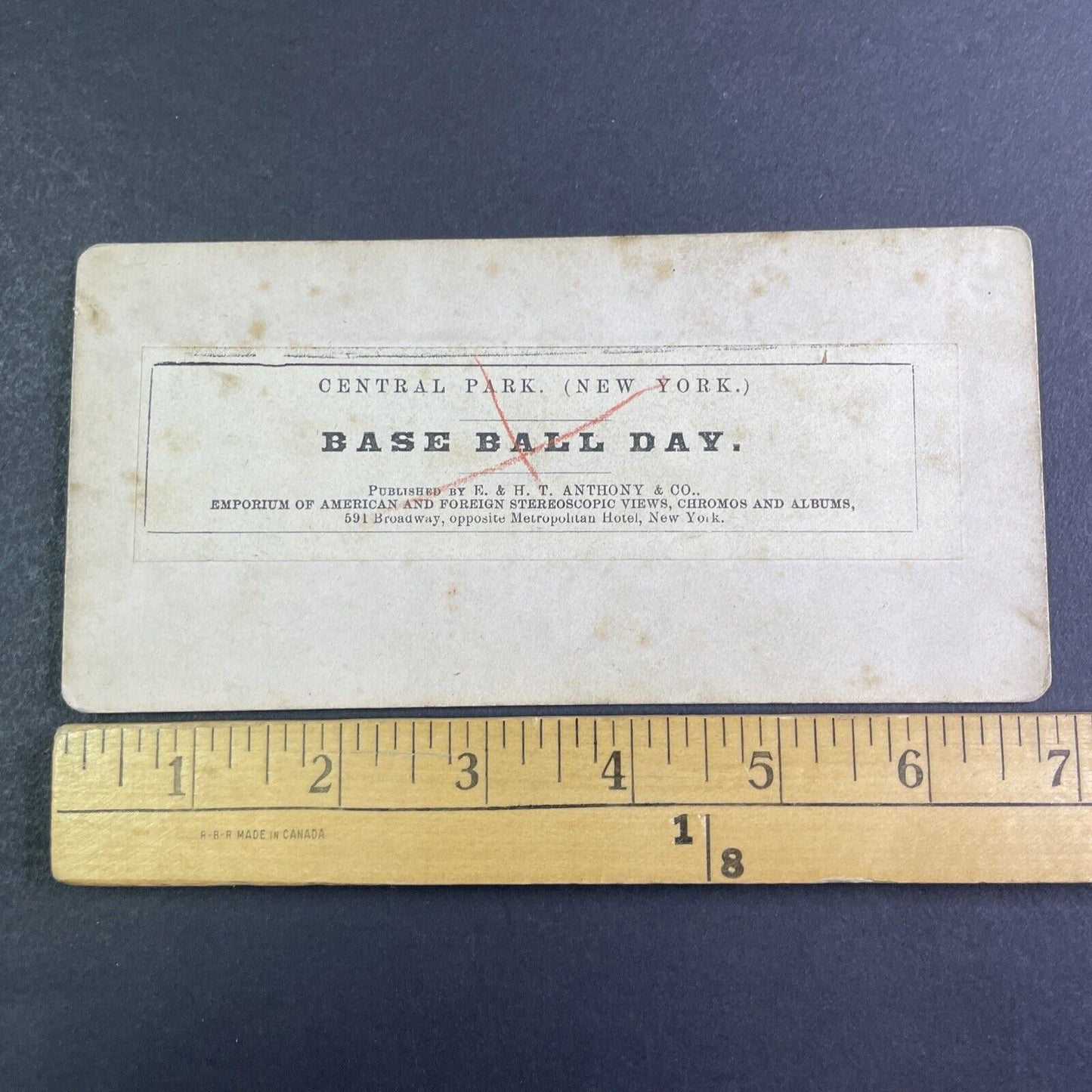 New York Knickerbockers? Central Park NY Stereoview Baseball Antique c1867 X4184