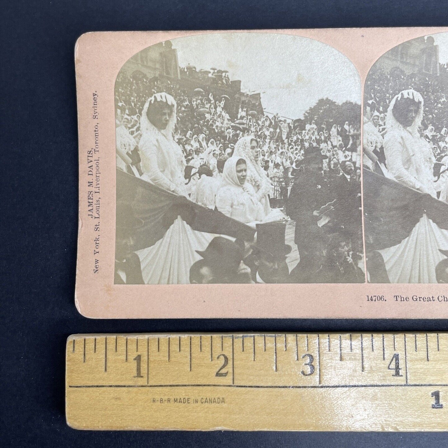 Antique 1902 Awaiting Duke Of York Toronto Ontario Stereoview Photo Card PC865