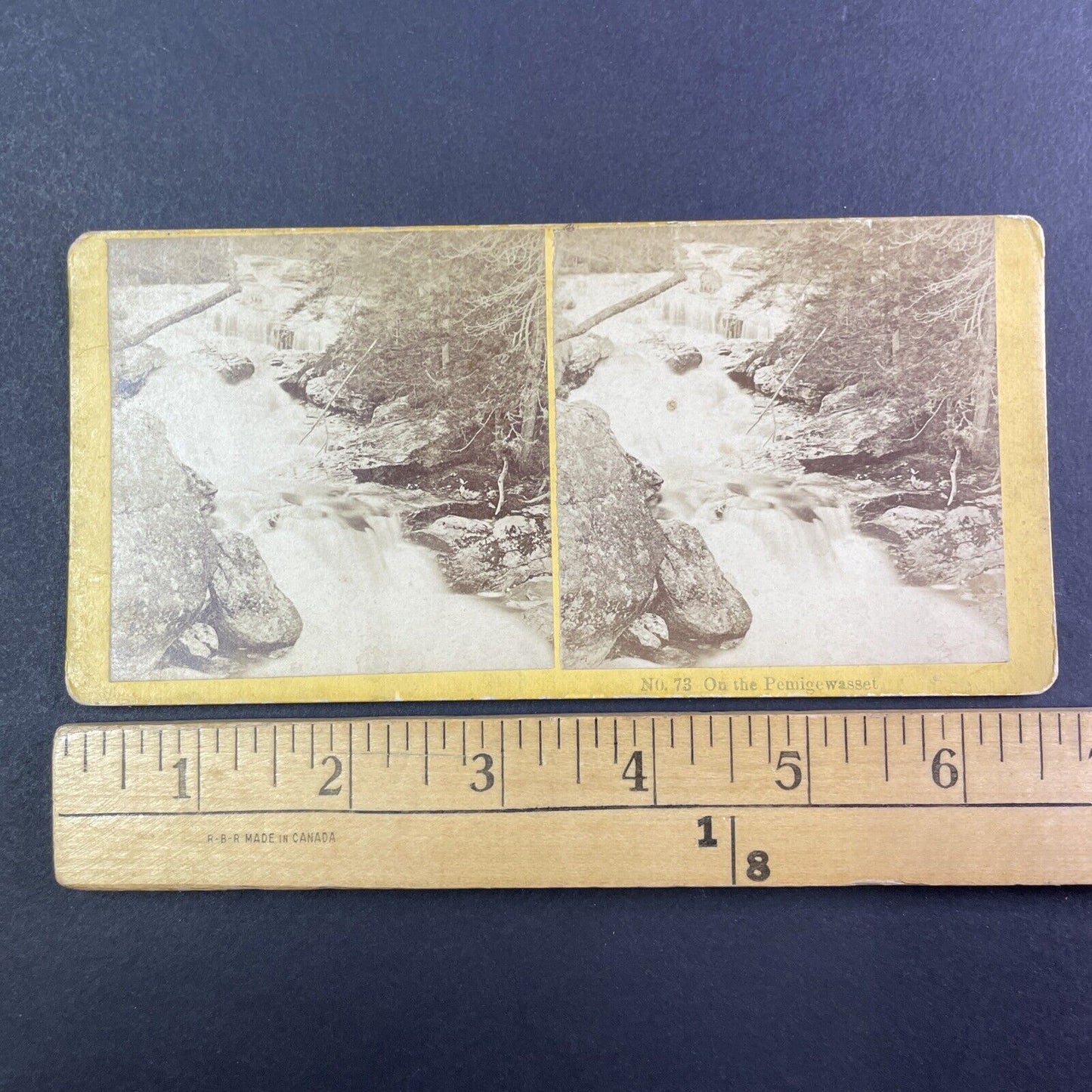 Pemigewasset River Rapids Stereoview Franconia Notch New Hampshire c1870s Y942