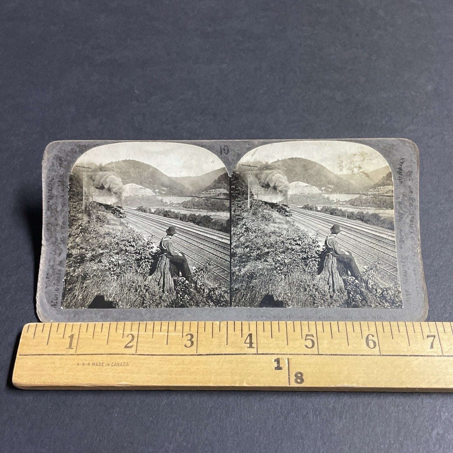 Antique 1910s Train Railroad Allegheny PA Stereoview Photo Card P4273