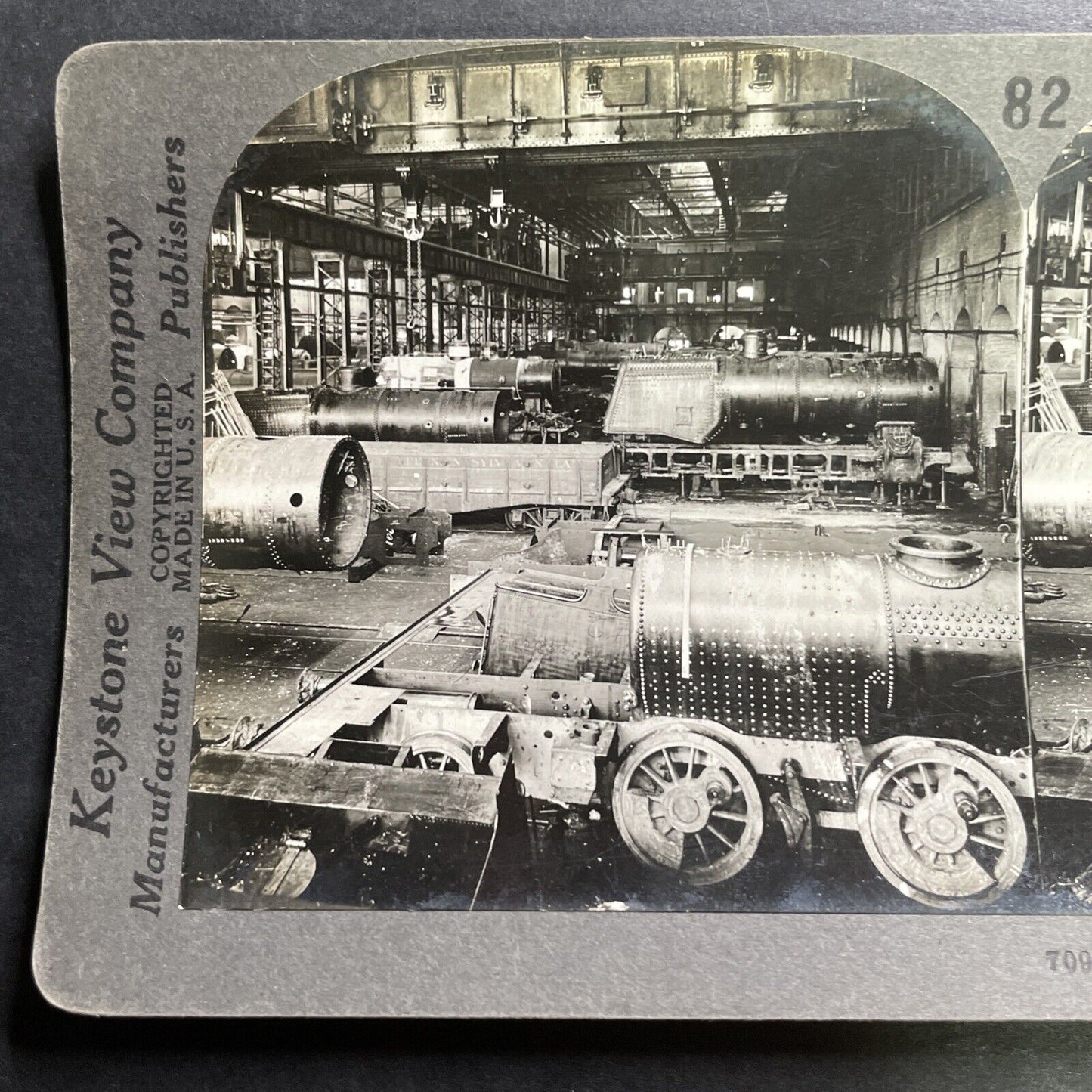 Antique 1918 Baldwin Train Factory Philadelphia Stereoview Photo Card P1435