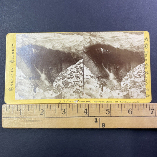 Tuckermans Ravine Snow Cave NH Stereoview Photo NW Pease Antique c1873 X953