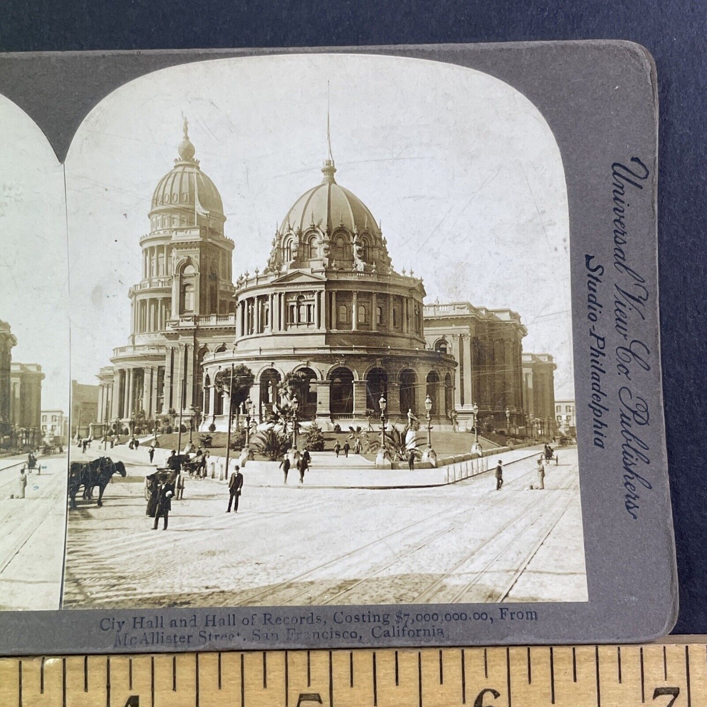 San Francisco Hall Of Records Stereoview Pre-Earthquake Antique c1905 X1599