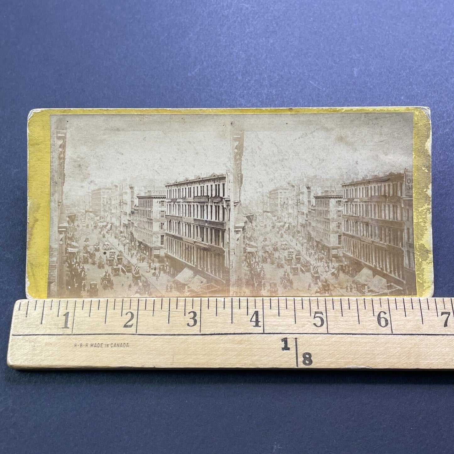 Antique 1860 Broadway Street Manhattan New York City Stereoview Photo Card V3426