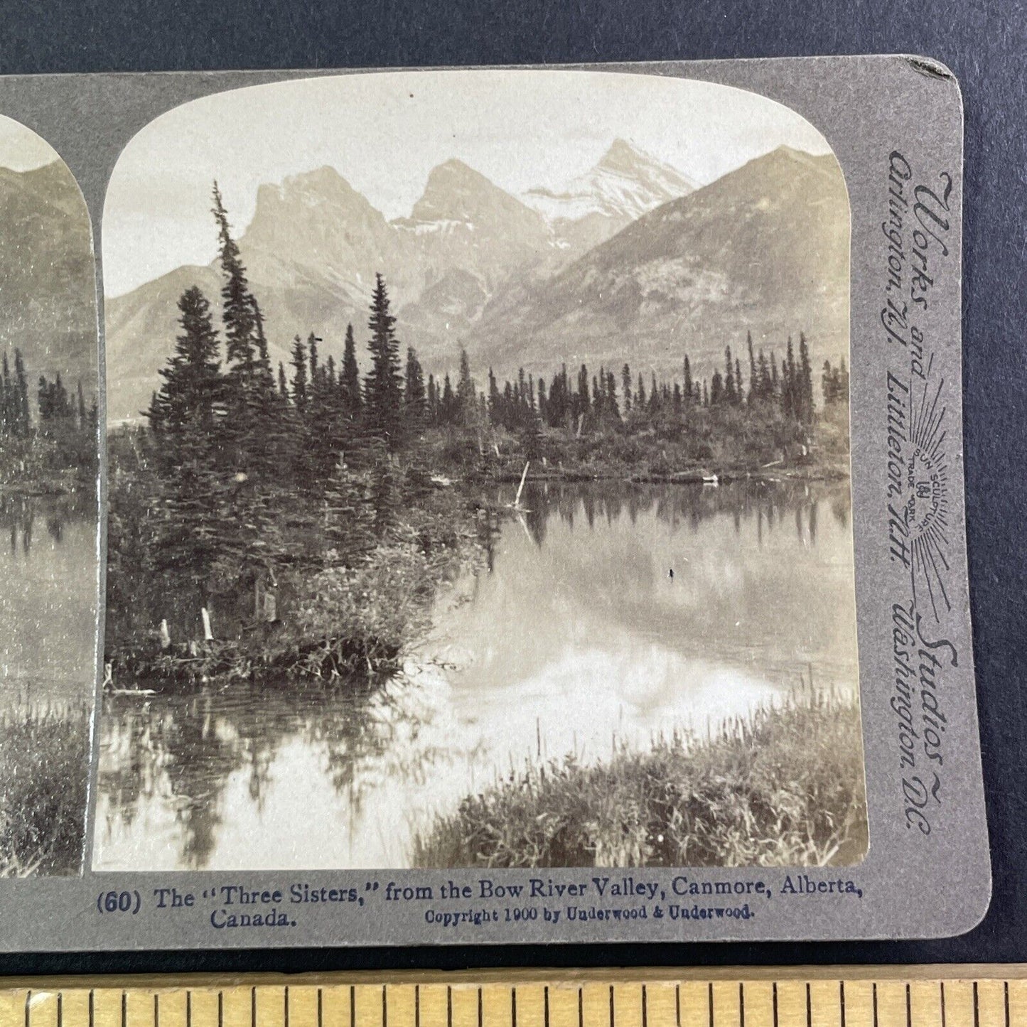 Bow River Valley Canmore Alberta Canada Stereoview Underwood c1900 Y857