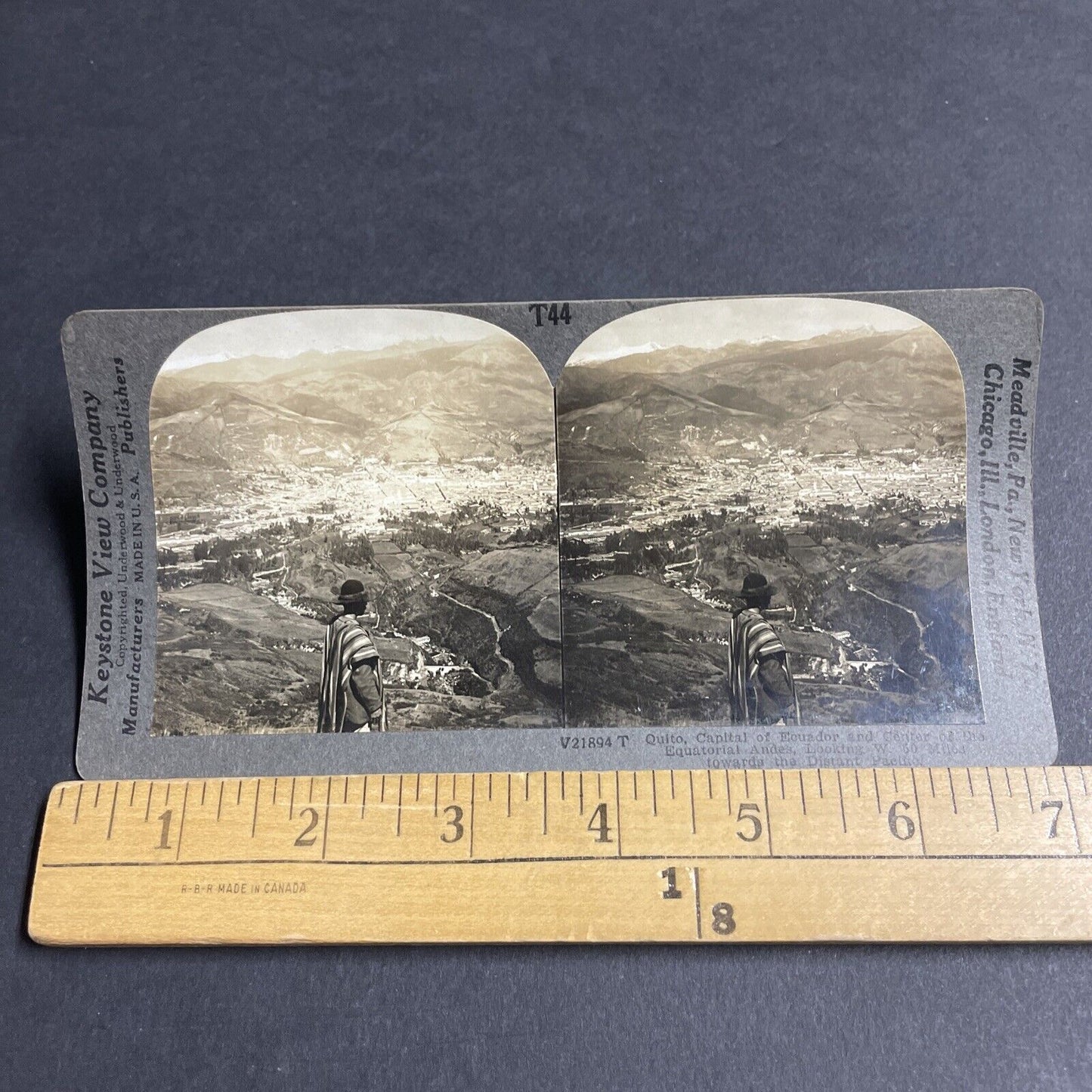 Antique 1920s Quito Ecuador City View Stereoview Photo Card P4862