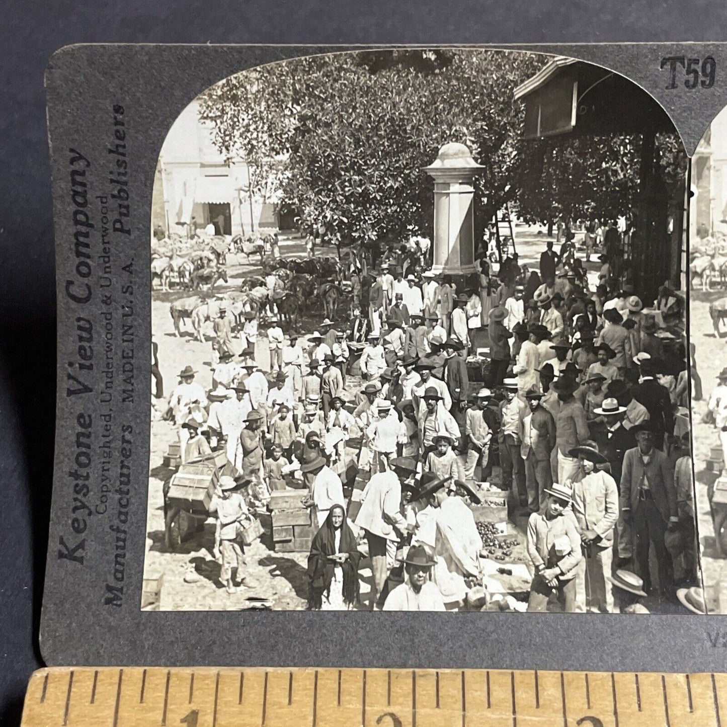 Antique 1910s Caracas Venezuela City Center Stereoview Photo Card P4403