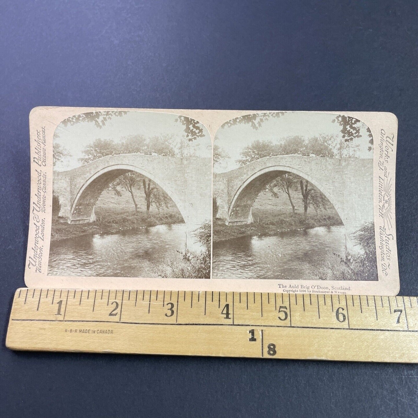 Antique 1890s Brig O'Doon Ayrshire Scotland Bridge Stereoview Photo Card P3885