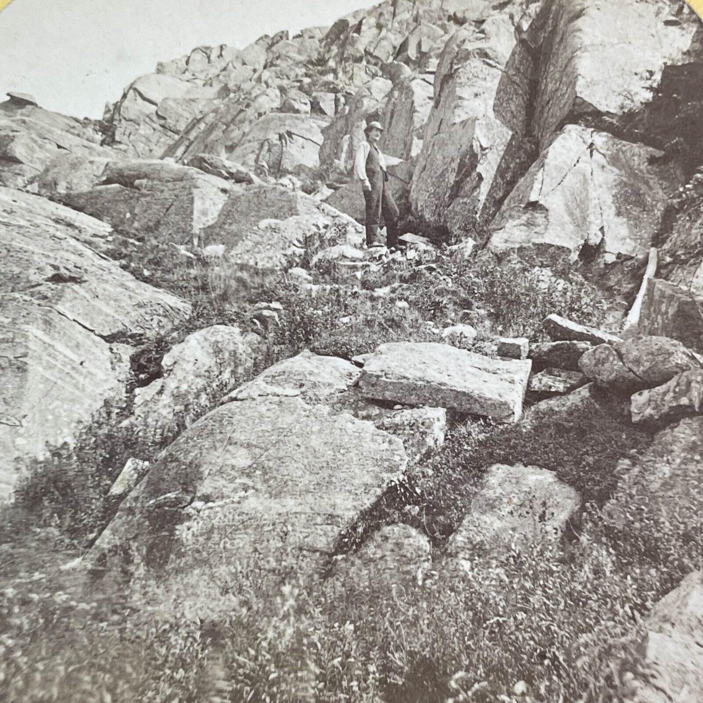 J.A. French Near Summit Mount Monadnock Stereoview New Hampshire c1870s Y878