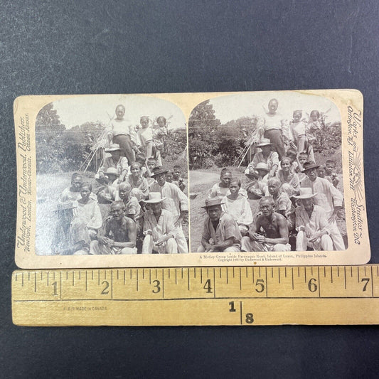 Refugees Of The US Spanish War Stereoview The Philippines Antique c1900 X2741