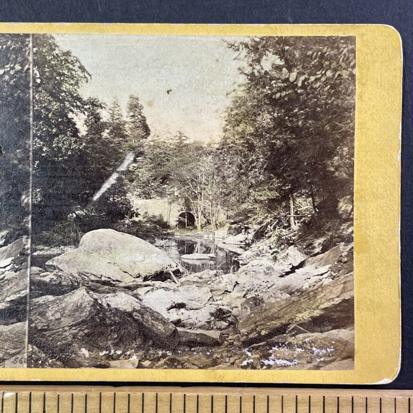 Wissahickon Creek Bridge Germantown Stereoview E&HT Anthony Antique c1870 X2448