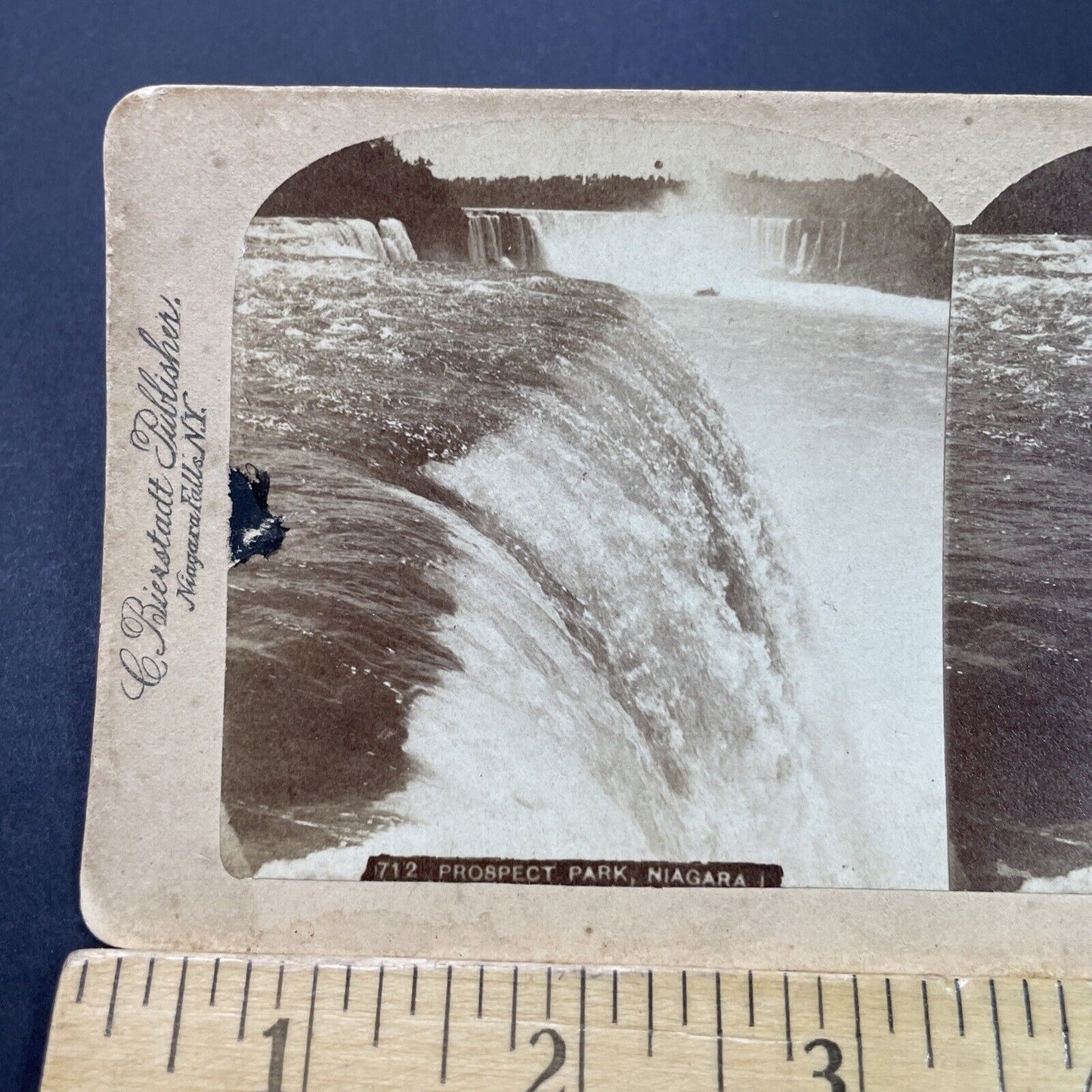 Antique 1880s Niagara Falls New York Top Of Falls Stereoview Photo Card P3105