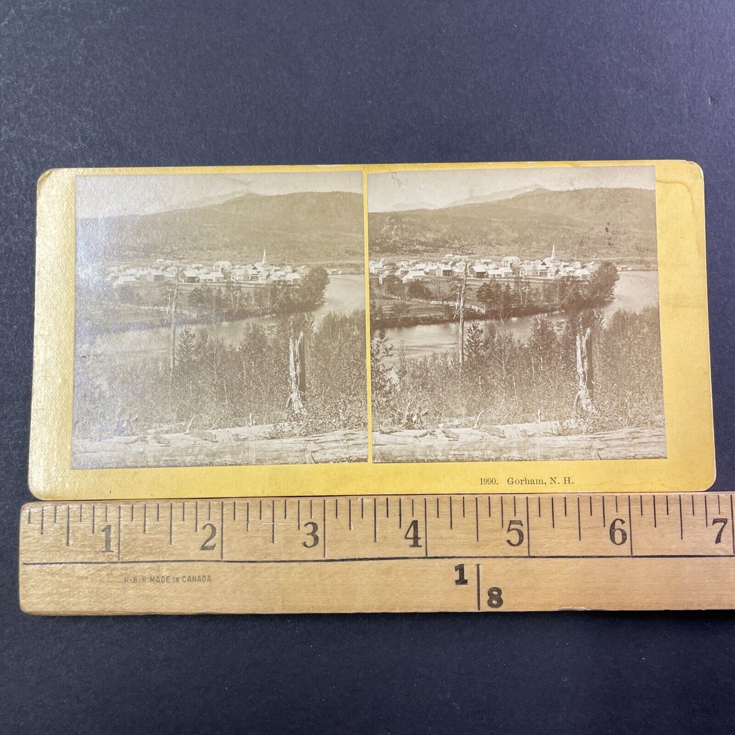 Gorham New Hampshire Stereoview BW Kilburn Photo Card Antique c1872 X885