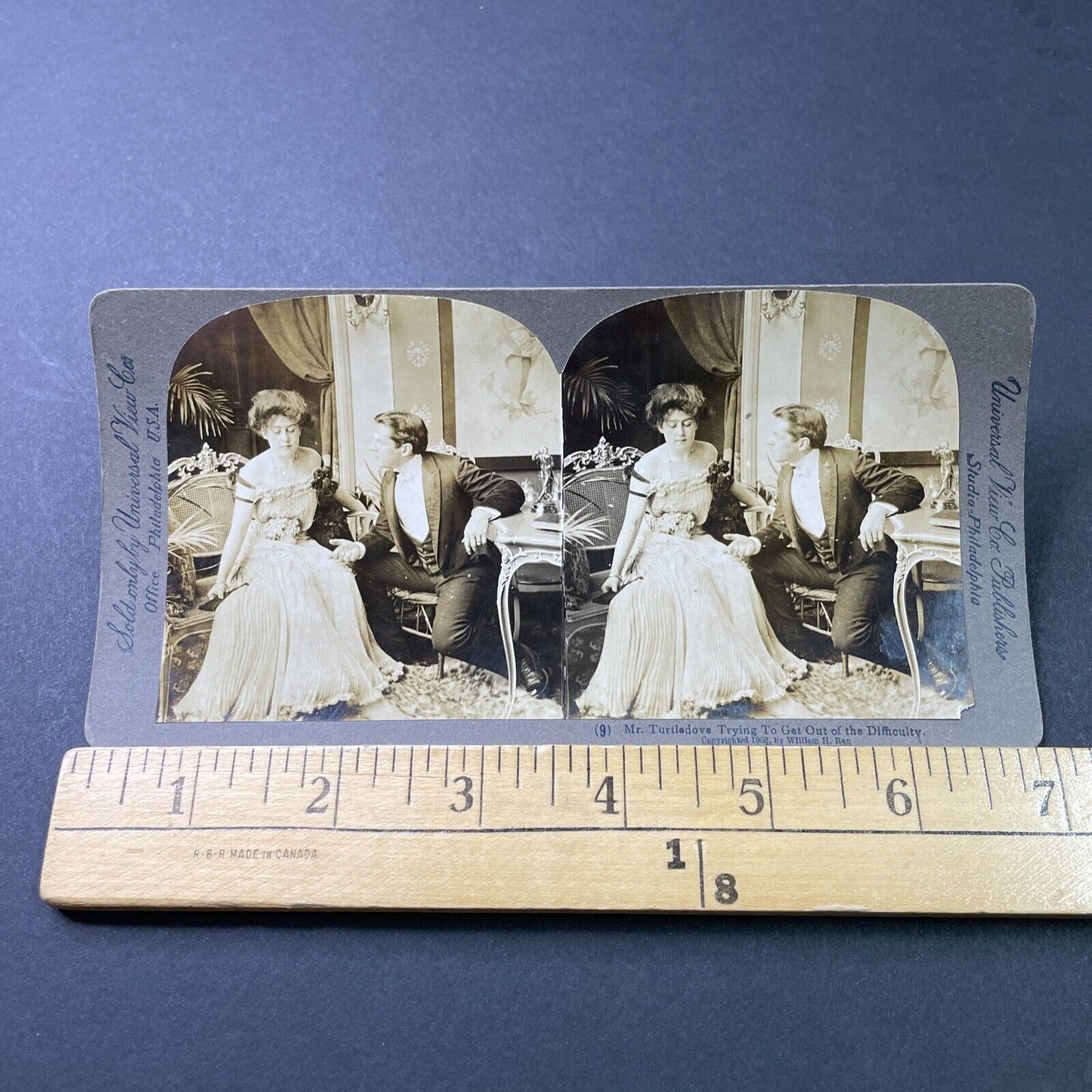 Antique 1902 Man Has Affair On Wife Begs Forgiveness Stereoview Photo Card P2879