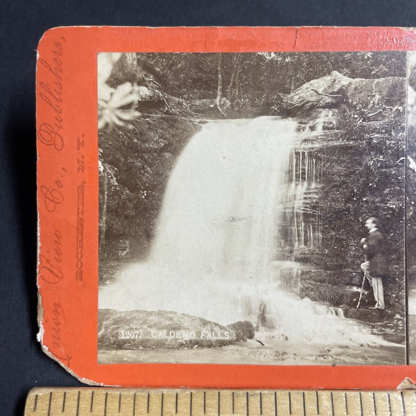 Antique 1860s Delaware Water Gap Waterfall Falls Stereoview Photo Card P4793