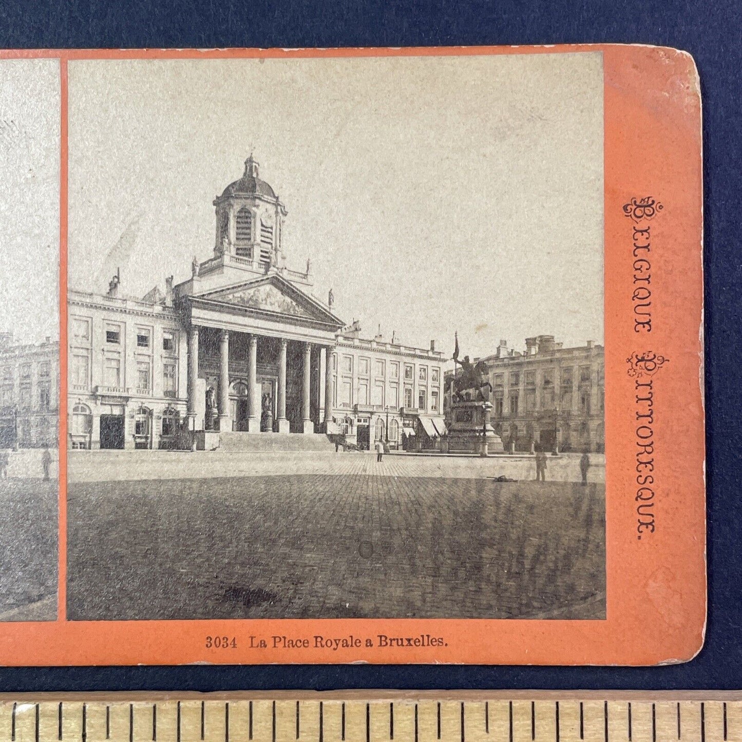 Place Royale Royal Palace In Brussels Stereoview Belgium Antique c1875 X2600