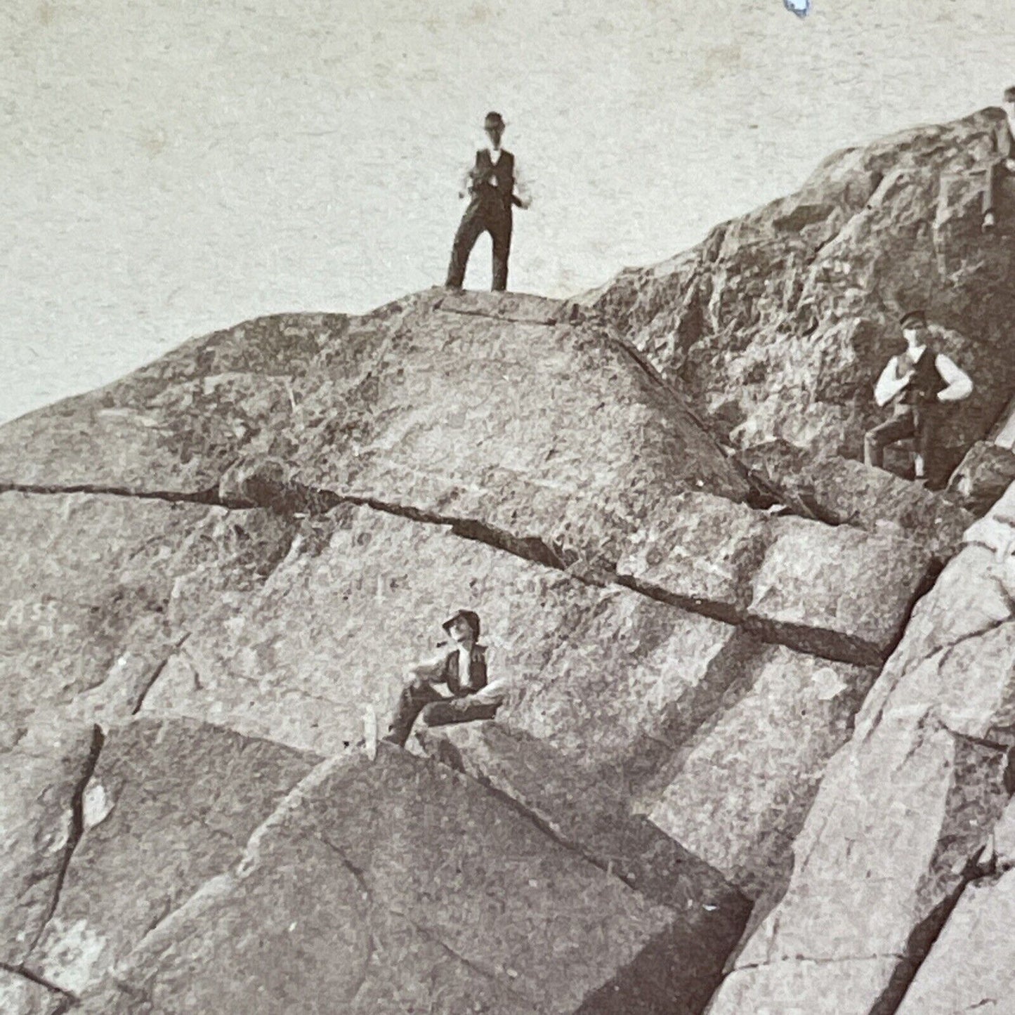 J.A. French on West Summit Mount Monadnock Stereoview New Hampshire c1870s Y879