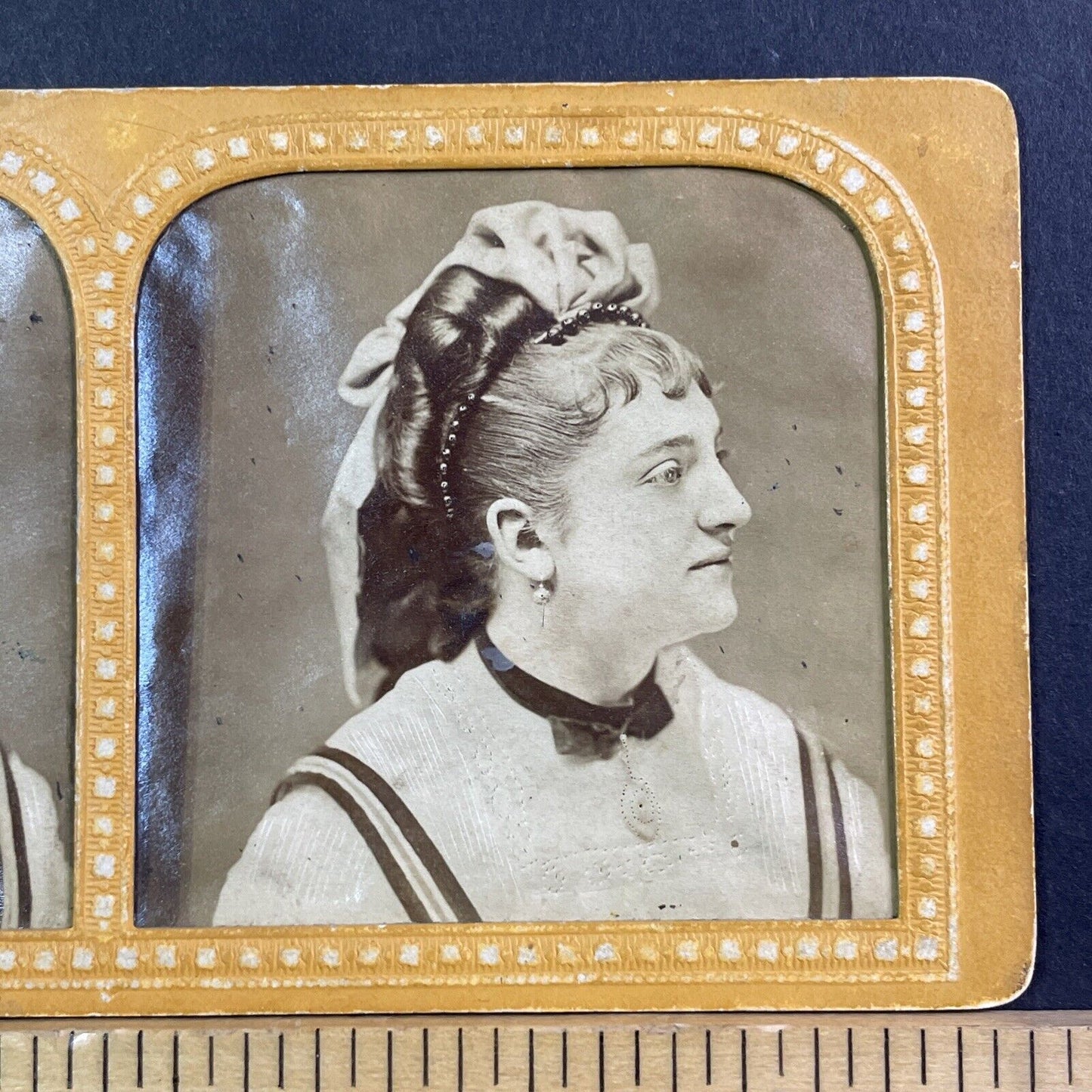 Actress As Mademoiselle Duclos Stereoview French Tissue Antique c1860s XT2109