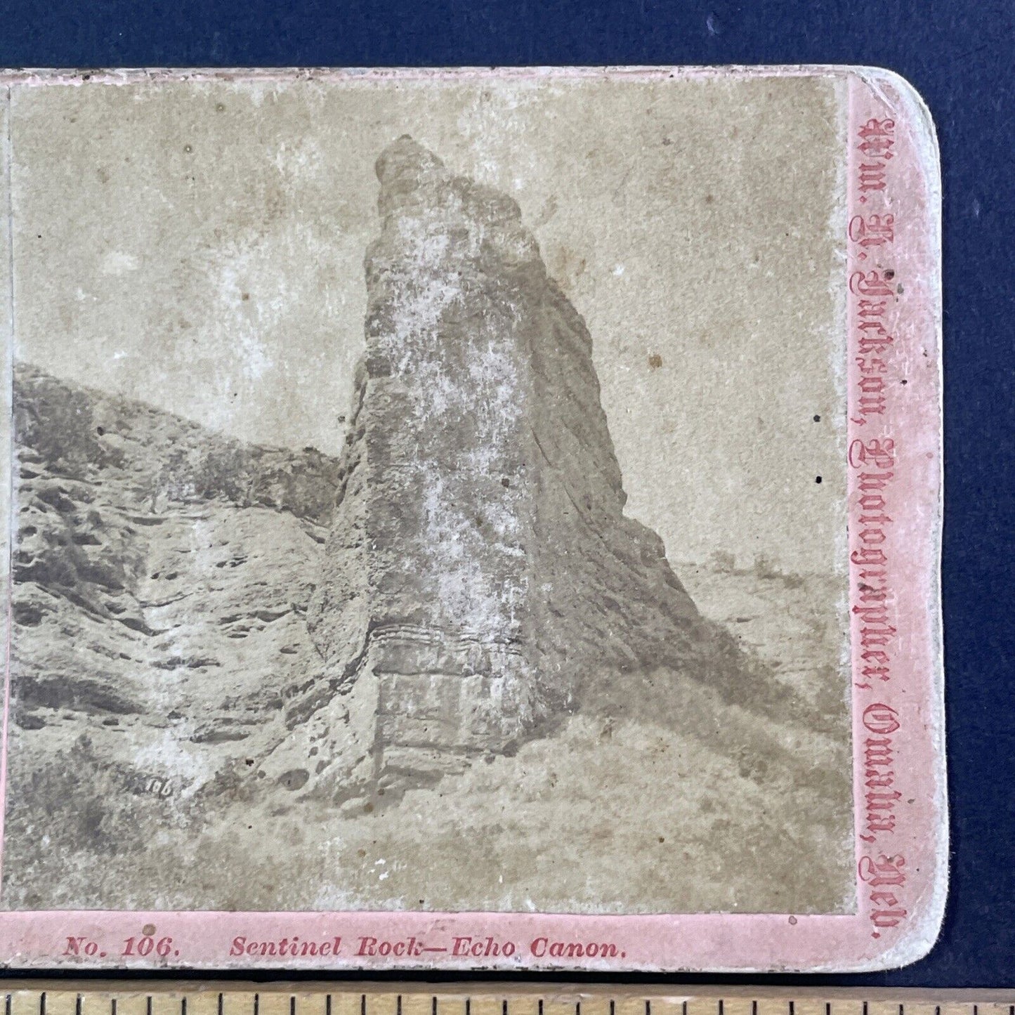 Echo Canyon Utah UPRR Stereoview William Henry Jackson Antique c1869 X3765